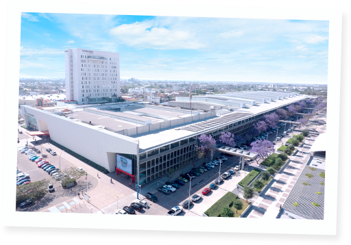Vista aérea renovada de Poliforum León